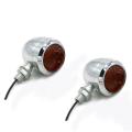 4pc Chrome Motorcycle Turn Signal Light Led Motor Lamp Bulb