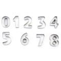 Stainless Steel Cookie Cutter Number Shapes Set with Dough Cutter