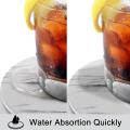 8 Absorbent Marble Style Ceramic Drink Coaster with Holder Grey