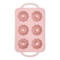 Mini Muffin 6-hole Silicone Round Mold Diy Tool 32.2x18cm(pink)