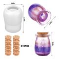 Resin Silicone Jar Mold with Cork Lids,for Diy Epoxy Casting Craft