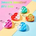 5 Pcs Mini Sensory Toy Heart Silicone Toy Decompression for Kids