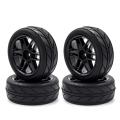4pcs 66mm 1/10 Rubber Tires On Road Wheel Rim for Hsp Sakura Rc Car