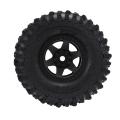 4pcs 130mm Plastic 2.2 Beadlock Wheel Rim Tire Set for Rc Car,black