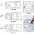 4pcs Multifunctional Geometric Drawing Ruler Measuring Draft Rulers