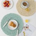 Handmade Paper Woven Round Place Mats Paper Fiber Table Placemats