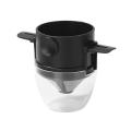 1pcs Coffee Filter with Cup Drip Coffee Tea Holder Reusable ,black
