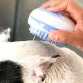 Pet Bath Brush 2-in-1 Pet Massage Comb Soft Pet Cleaning Tool Blue