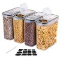 4pcs Cereal Storage Containers Airtight Food Storage Large Cans-2.5l