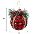 Christmas Lattice Ball Ornaments, Buffalo with Pine Cones and Belt