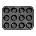 Heavy Duty Carbon Steel Cupcake Baking Tray,12 Cup Cupcake Shaped