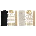 Macrame Cotton Rope Set,3mm Cotton Cord,wooden Beads,wooden Rings