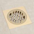 Brass Square Floor Drain 4x4 Inch for Kitchen Toilet Household Floor