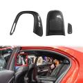 3pcs Car Interior Carbon Fiber Driver's Side Seat Headrest Adjustment