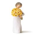 Bouquet Boys Miniature Statues Home Decorations Resin Crafts (yellow)