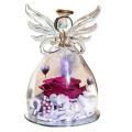 Valentine Gift Rose Flowers In Glass Ornaments Mother Present Purple