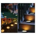 Solar Ground Lights Led Waterproof for Patio Lawn Pathway Path Yard Black + Silver