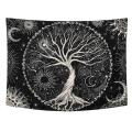 Tree Tapestry Moon and Sun Black Wall Hanging Tapestry Psychedelic