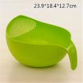 Durable Rice Washing Filter Strainer Kitchen Tool with Handle Pink