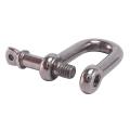 M6x38mm Straight D-shackle, Short, Stainless Steel Aisi 316