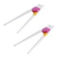 2x Children Beginner Chopsticks Training Helper Learn Easy Use Pink