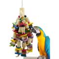 Medium Bird Parrot Chewing Toy Natural Wooden Parrot Blocks Knots Toy