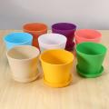 8 Pcs 4 Inch Small Plant Pots Colorful Plastic Flower Pots