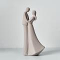 Home Abstract Sculpture Couple Model Office Decor Figurines Gray
