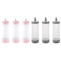 3 Pcs Squeeze Squirt Condiment Ketchup Bottle for Kitchen (pink)
