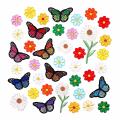 39 Pcs Butterfly and Flower Sew On Patches for Repair, Embroidery