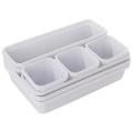 Organizer Box Trays Storage Kitchen Bathroom Closet Desk Box White