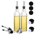 500ml Clear Oil and Vinegar Bottle with Pouring Funnel for Kitchen
