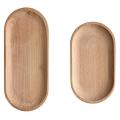 Mini Serving Tray for Jewellery Key Coin Set Of 2, Wood Dessert Tray