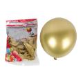 50pcs 10 Inch Latex Balloons Chrome Glossy for Party Decor- Gold