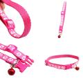 20 Pack Adjustable Cat Collar with Bell, Pet Collar, (rose and Black)