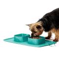 Pet Dog Travel Bowls Silicone Folding Pet Bowl Portable Green