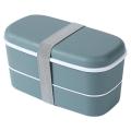 Microwavable 2 Layer Lunch Box with Compartments Leakproof Box Green