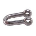 M6x38mm Straight D-shackle, Short, Stainless Steel Aisi 316