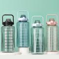 2l Large Capacity Transparent Water Bottle with Bounce Cover Time A