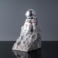 Resin Astronaut Bookend Tabletop Book Office Decoration(silver)