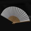 48 Pack Hand Held Fans White Paper Fan Bamboo Folding Fans Folded Fan