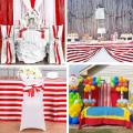 10 Pack Table Runner Polyester Decor Classic Red and White Striped
