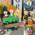 Porch Decoration Sign Personalized Halloween Witch Costume Simple -2