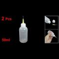 2pcs Clear White Needle Nozzle Plastic Sewing Machine Oil Bottle 50ml