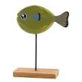 Nautical Theme Wooden Seafish with Stand Base Animal Table Decor-d