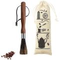 Coffee Grinder Brush, Portable Coffee Machine Wood Handle Cleaning