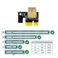 1 Pcs Pcie Riser Extension Card with 3.3v Digital Led for Btc Mining