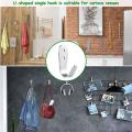 10pc Wall Hooks Iron Garage Hook Hat for Bath Kitchen Garage (silver)