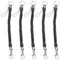 Lobster Clasp Black Spring Stretchy Coil Strap Keychain Chain Rope