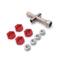 Hex Wheel Hub Adapter with Nut Sleeve for Mn-999 Mn 999 D90 1/10 Rc,1